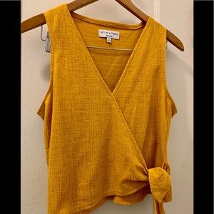 Madewell sleeveless tie wrap shirt
